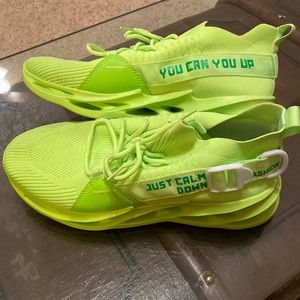 Lime neon green inspirational sneakers size 10 women 41